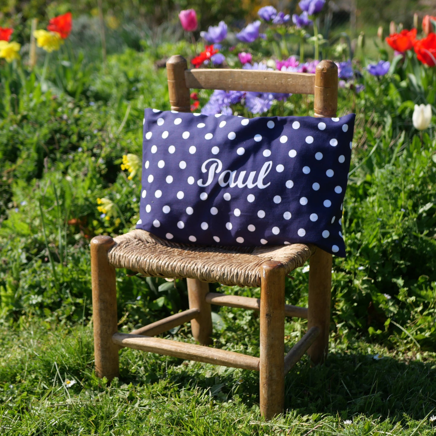 Housse de coussin +Pois Marin+