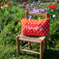 Housse de coussin +Pois rouge+